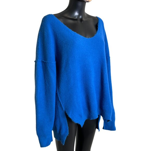Free People Blue Hand-Dyed Oversized Sweater Pullover Cozy Knit Small OB1325064 - Picture 6 of 13